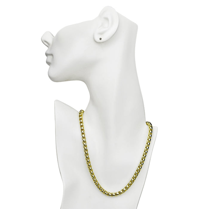 Divine Luxury Box Chain Magnetic Closure 30" Necklace (Goldtone)