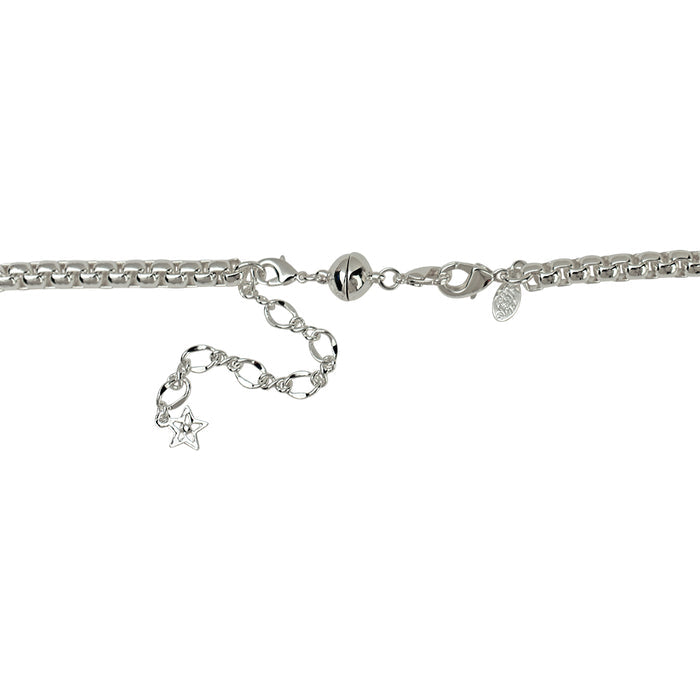 Divine Luxury Box Chain Magnetic Closure 30" Necklace (Sterling Silvertone)