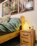 Pair of handmade rustic wooden bedside tables