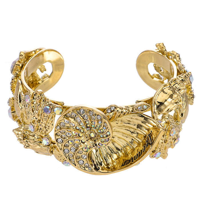 Dreamer Nautilus Shell Cuff Bracelet (Goldtone)