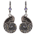 Dreamer Nautilus Shell Leverback Earrings (Silver Ox)
