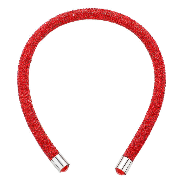 Dreamy Diva Crystalized Headband (Silvertone/Red)