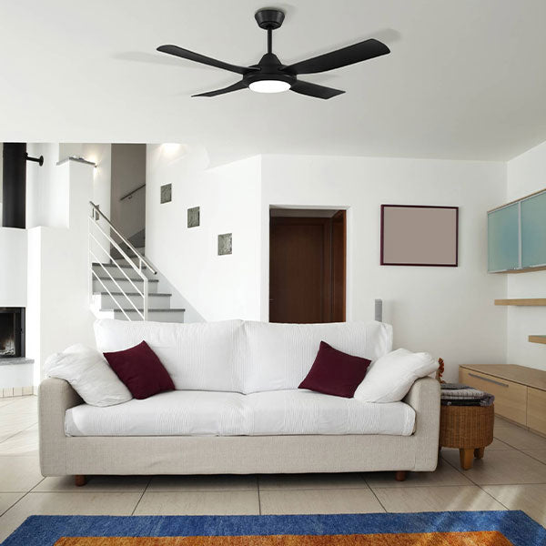 Eglo Bondi 48" 122cm Ceiling Fan with 20W LED CCT Light - Black - The Blue Space