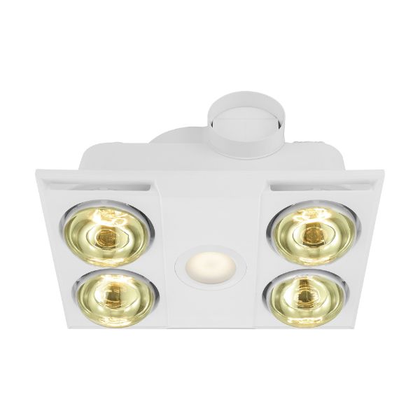 Eglo Heatflow 4 Bathroom Heater 3 in 1 Exhaust Fan Light in White - The Blue Space