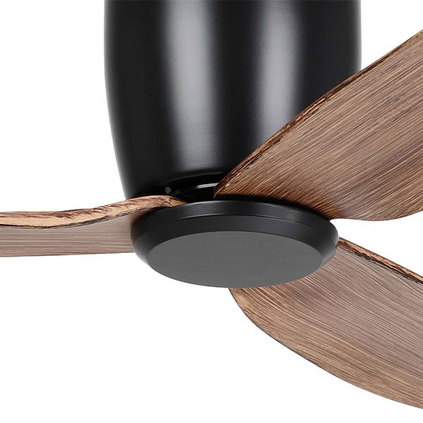 Eglo Seacliff 44" 112cm DC Ceiling Fan - Black with Light Walnut finish - The Blue Space