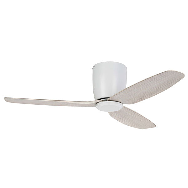 Eglo Seacliff 44" 112cm DC Ceiling Fan - White with Oak finish - The Blue Space