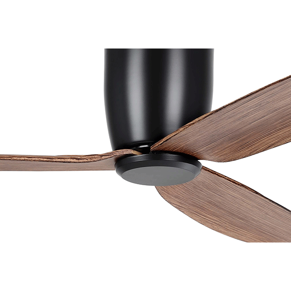 Eglo Seacliff 52" 132cm DC Ceiling Fan Black with Light Walnut