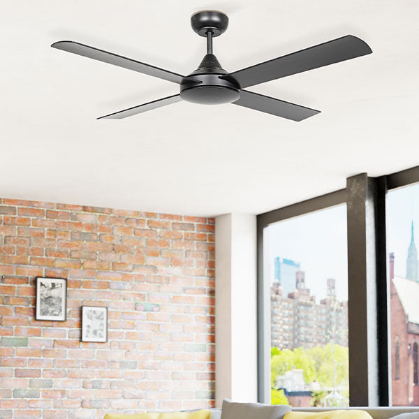 Eglo Stradbroke 48" 122cm DC Ceiling Fan - Black - The Blue Space