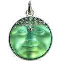 Empress Mystic Seaview Moon 35mm Open Ring Charm (Sterling Silvertone/Green Sphinx)