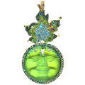Enchanted Fairyland Fall Venus 50mm Seaview Moon Foldover Pendant (Goldtone/Mystic Green Sphinx)