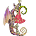 Enchanted Forest Dragon Foldover Pendant (Sterling Silvertone)