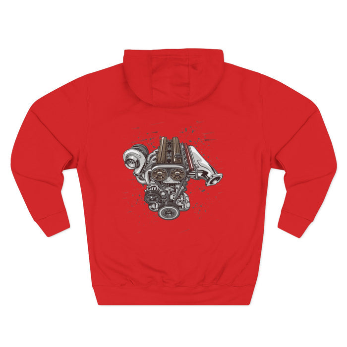 Engine Artwork Hoodie — V8 Motor Graphic Fleece Pullover | MPM Tuning Design