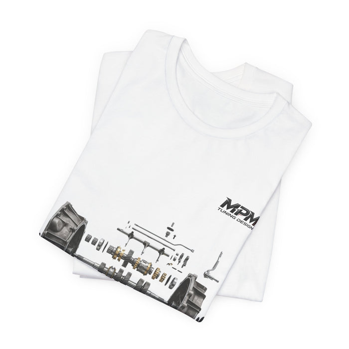 Engine Blueprint Graphic Tee — Mechanical Schematic T-Shirt | MPM Tuning Design