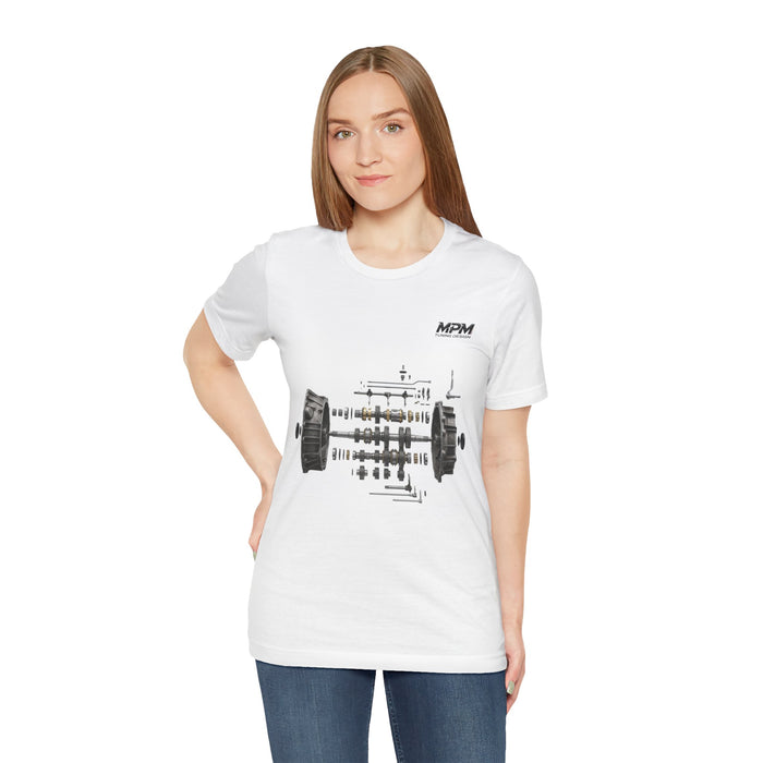 Engine Blueprint Graphic Tee — Mechanical Schematic T-Shirt | MPM Tuning Design