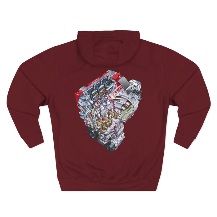 Engine Cutaway Diagram Hoodie — Automotive Illustration Fleece | MPM Tuning Design