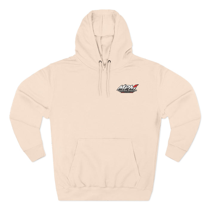 Engine Heart Hoodie — JDM Automotive Streetwear White Fleece | MPM Tuning Design