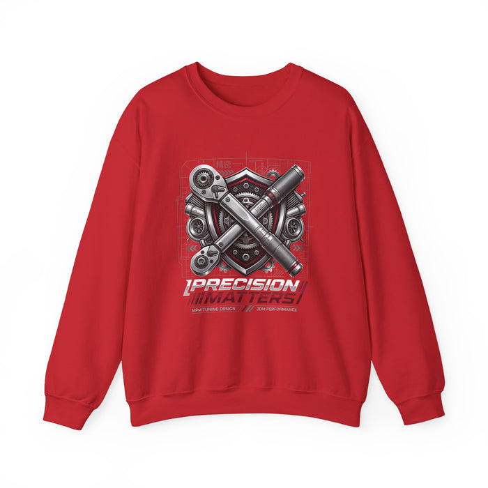 Engine Pistons Crewneck Sweatshirt — Precision Matters | MPM Tuning Design