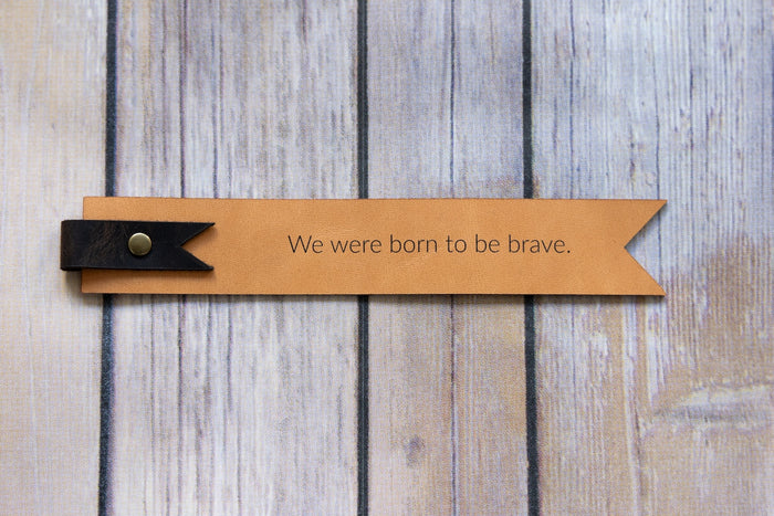 Engraved Leather Bookmark with Quote