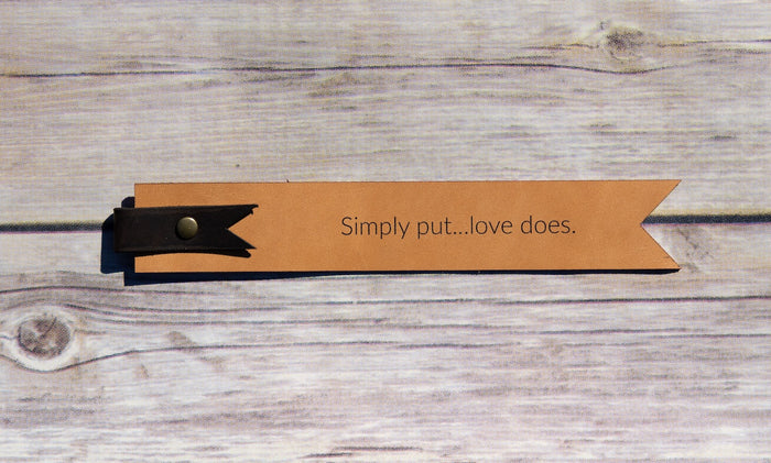 Engraved Leather Bookmark with Quote