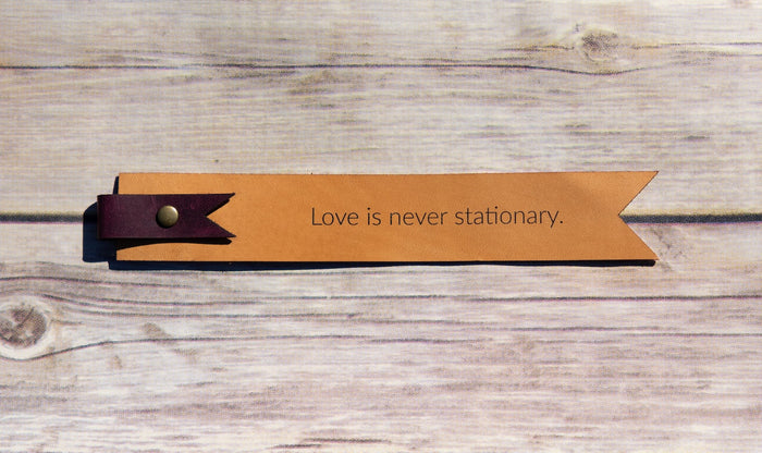 Engraved Leather Bookmark with Quote