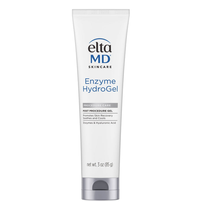 Tube of EltaMD Enzyme HydroGel skin care product against a white background.