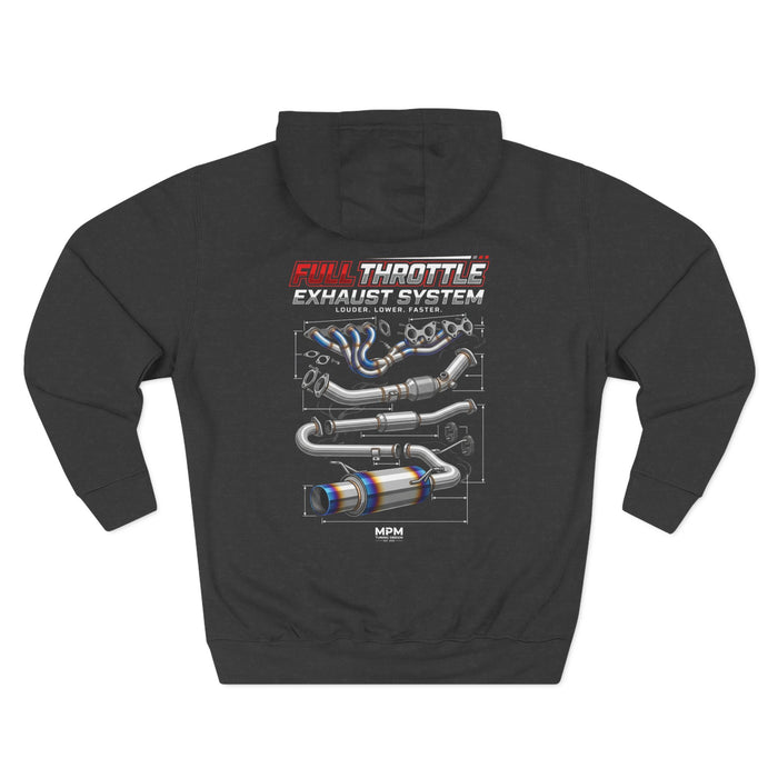 Exhaust System Diagram Hoodie — Full Titanium Car Parts Fleece | MPM Tuning Design