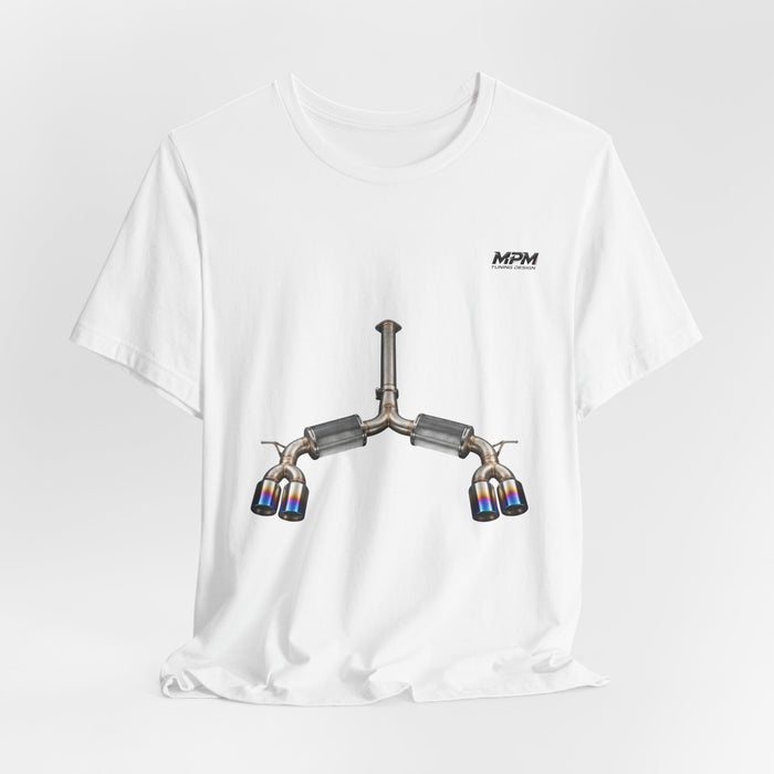 Exhaust Tip Graphic Tee — Quad Burnt Tip Muffler T-Shirt | MPM Tuning Design