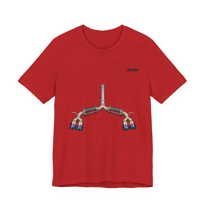 Exhaust Tip Graphic Tee — Quad Burnt Tip Muffler T-Shirt | MPM Tuning Design