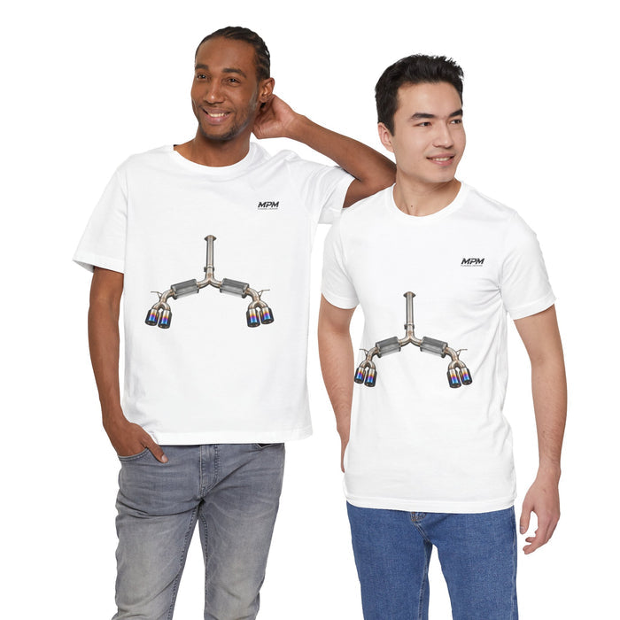Exhaust Tip Graphic Tee — Quad Burnt Tip Muffler T-Shirt | MPM Tuning Design