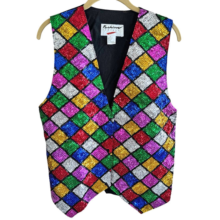 Fairyland 2000 Masquerade Sequin Vest (Black/Medium)