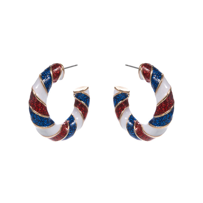 Fairyland Freedom Stripes Pierced Earrings (Goldtone)