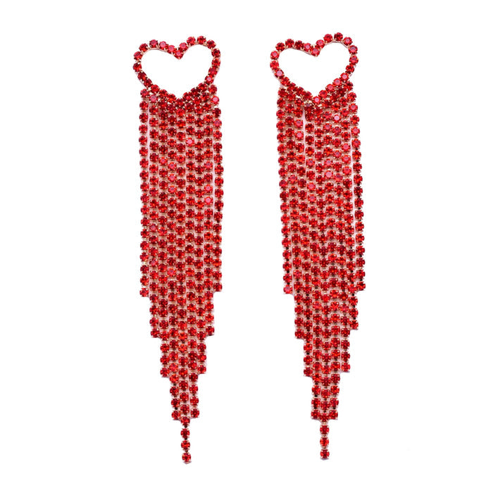 Fairyland Love Dancing Heart Pierced Earrings (Goldtone/Red)