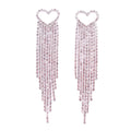 Fairyland Love Dancing Heart Pierced Earrings (Sterling Silvertone/Crystal)