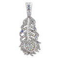 Fairyland Peacock Feather Foldover Pendant (Sterling Silvertone)