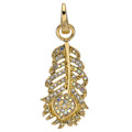 Fairyland Peacock Feather Open Ring Charm (Goldtone)