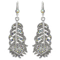 Fairyland Peacock Leverback Earrings (Sterling Silvertone)