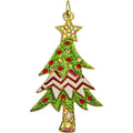 Fancy Dance Christmas Tree Open Ring Charm (Goldtone)