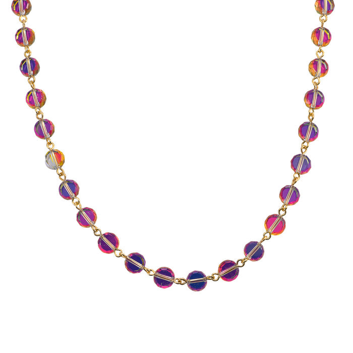 Fantasia 8mm Beaded Necklace (Goldtone/Mystic Iridis)