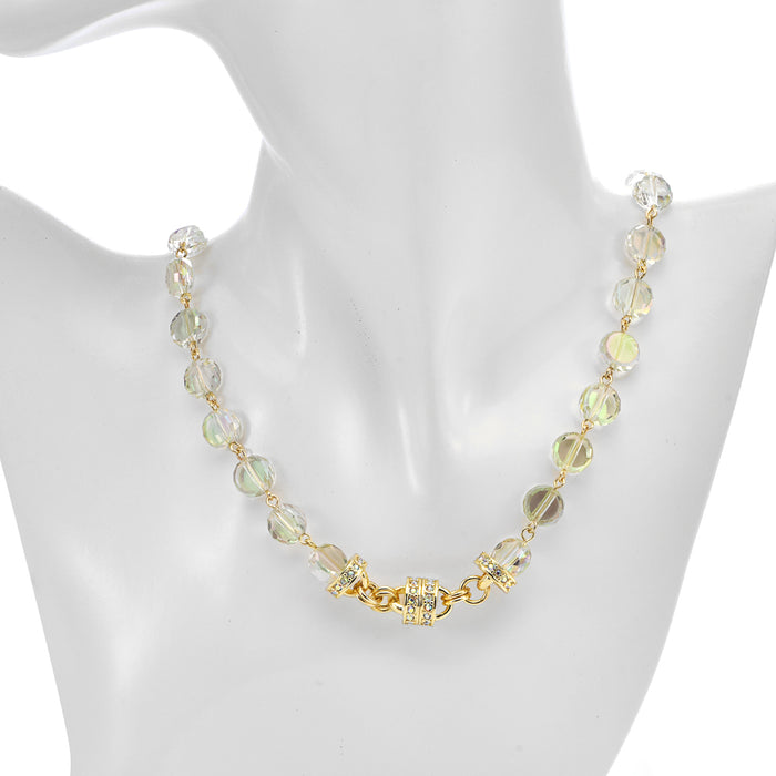Fantasia Crystal Magnetic Interchangeable Necklace (Goldtone/Dragon Green)