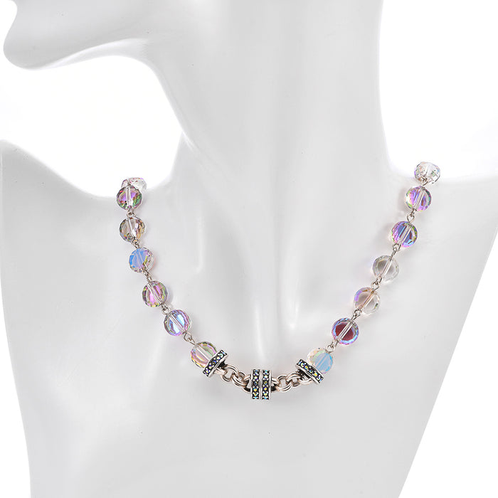 Fantasia Crystal Magnetic Interchangeable Necklace (Silver Ox/Violet)