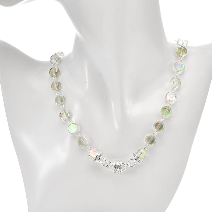Fantasia Crystal Magnetic Interchangeable Necklace (Sterling Silvertone/Dragon Green)