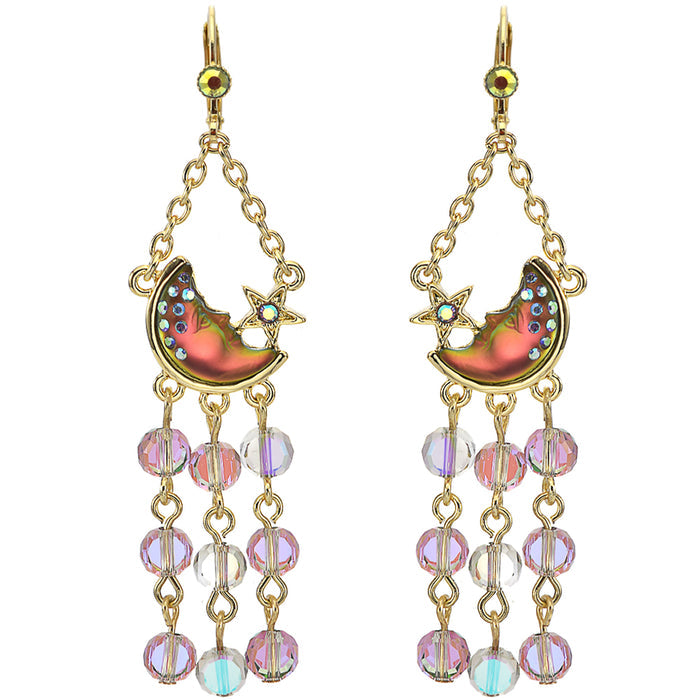 Fantasia Mystic Moon Shadow Leverback Earrings (Goldtone/Mystic Iridis)