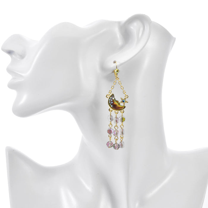Fantasia Mystic Moon Shadow Leverback Earrings (Goldtone/Mystic Iridis)