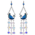 Fantasia Mystic Moon Shadow Leverback Earrings (Sterling Silvertone/Mystic Blue Sphinx)