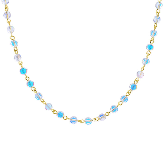 Fantasia Petite Beaded Link Necklace (Goldtone/Crystal AB)