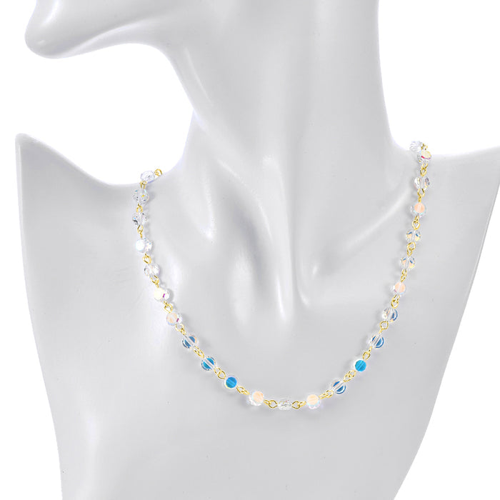 Fantasia Petite Beaded Link Necklace (Goldtone/Crystal AB)