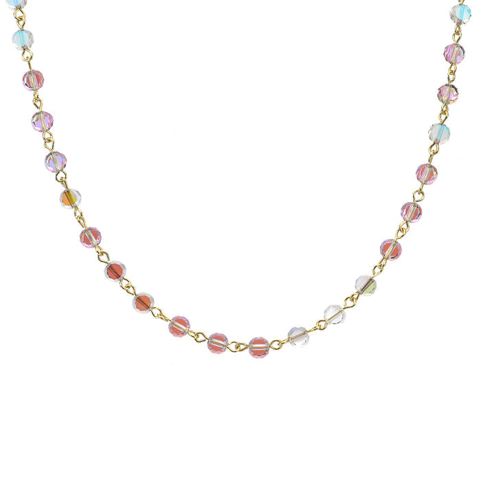 Fantasia Petite Beaded Link Necklace (Goldtone/Mystic Violet)