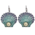 Fantasia Scallop Shell Leverback Earrings (Sterling Silvertone)