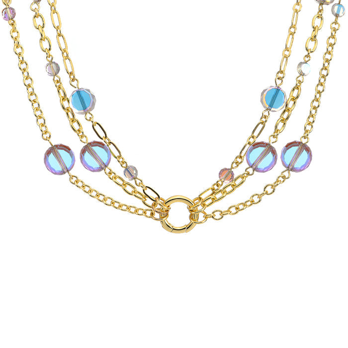 Fantasia Triple Chain Add A Charm Necklace (Goldtone)
