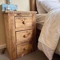 Pair of handmade farmhouse wooden bedside tables